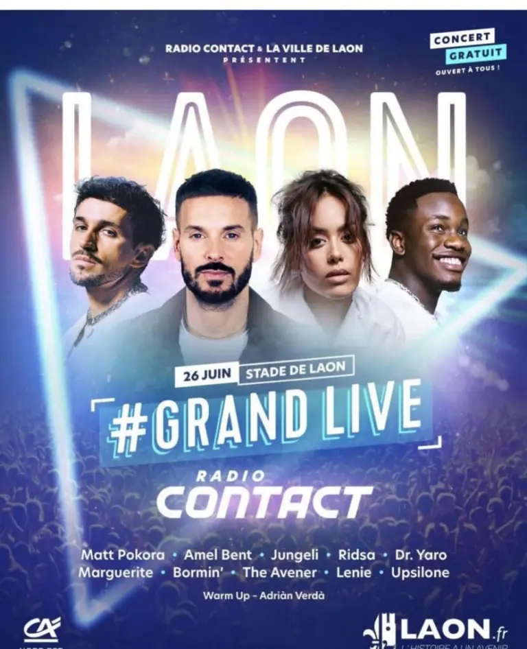 Radio Contact embrase Laon avec M. Pokora, Amel Bent, Jungeli, Lénie et huit autres artistes