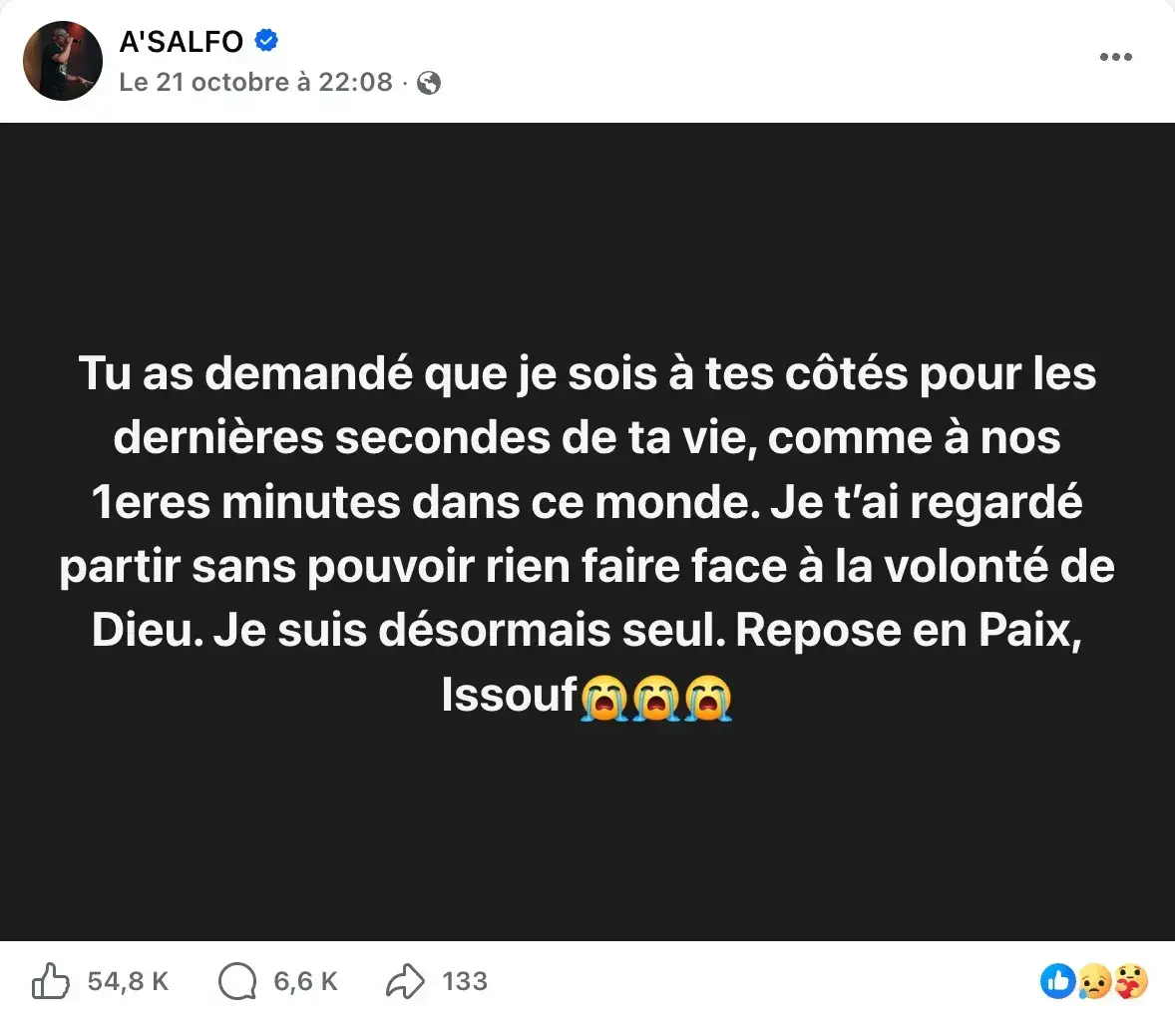 A’Salfo de Magic System en deuil : décès de son frère jumeau Issouf Traoré