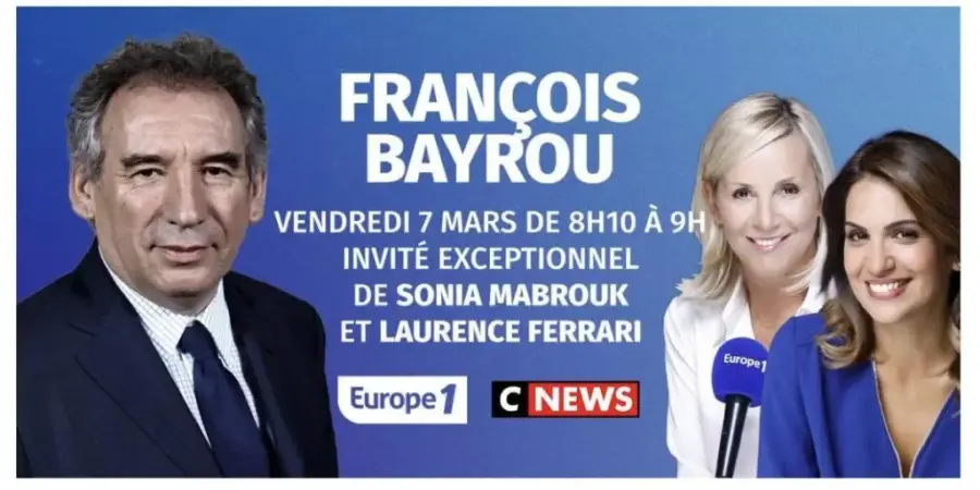 François Bayrou invité d’Europe 1 ce vendredi 7 mars à 8h10